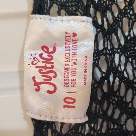 Justice dark blue cardigan sweater girls size 10 - Picture 2 of 5